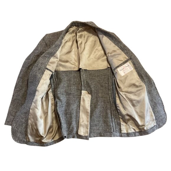 VTG HARRIS TWEED SPORT COAT SZ 40R BROWN 2 BUTTON PARTIALLY LINED MENS - Picture 6 of 7